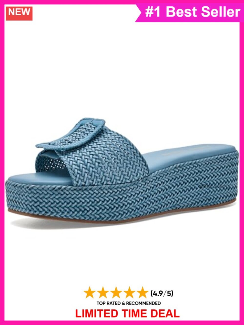 Espadrille Wedge Sandal Faux Leather PU Slip On Square Toe Casual Dressy